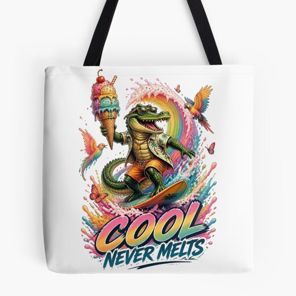 Item preview, Cool Never Melts Surfing Crocodile designed and sold by Sovereign Supply Co..