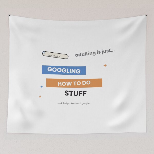 Item preview, Adulting Is Googling Funny Quote Sticker designed and sold by QuirkyCartel.
