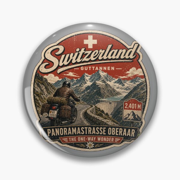 Item preview, Panoramastrasse Oberaar, Grimsel Pass Switzerland Sticker TShirt 04 designed and sold by OuterShellUK.