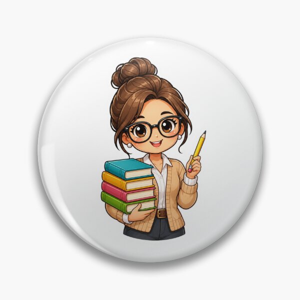 Item preview, Cute Female Teacher with Books | Kawaii Teacher Gift for School designed and sold by Pixanova.