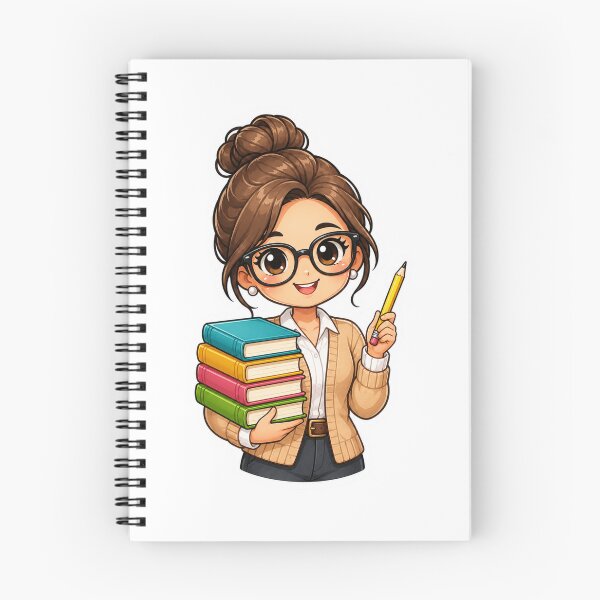 Item preview, Cute Female Teacher with Books | Kawaii Teacher Gift for School designed and sold by Pixanova.