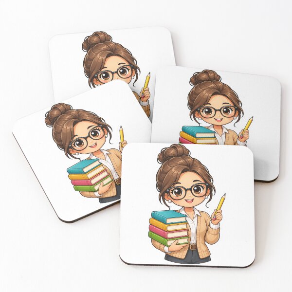 Item preview, Cute Female Teacher with Books | Kawaii Teacher Gift for School designed and sold by Pixanova.