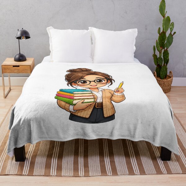 Item preview, Cute Female Teacher with Books | Kawaii Teacher Gift for School designed and sold by Pixanova.
