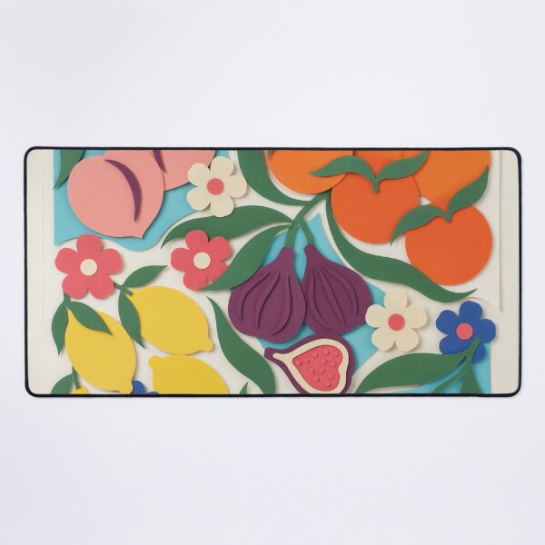 Item preview, Matisse Inspired Summer Fruit Market | Colorful Mediterranean Cut Paper Collage Wall Art designed and sold by Tamas Das.