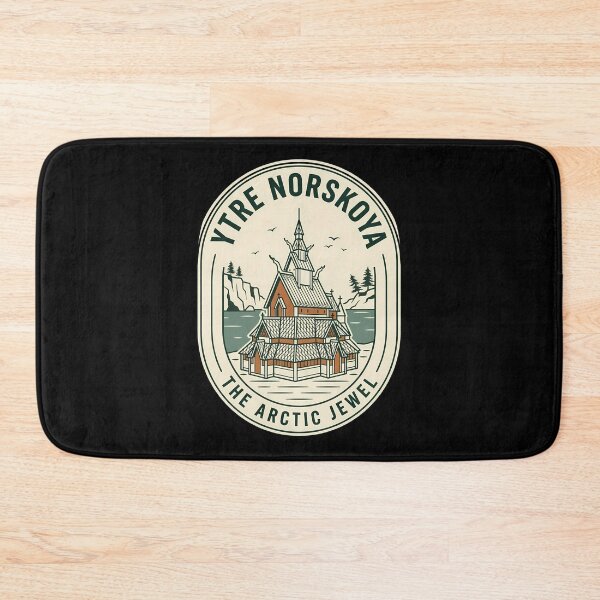 Item preview, Ytre Norskoya Norway Stave Church Vintage Travel Emblem designed and sold by k3rstman1.