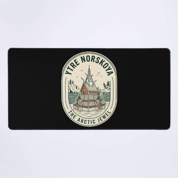 Item preview, Ytre Norskoya Norway Stave Church Vintage Travel Emblem designed and sold by k3rstman1.