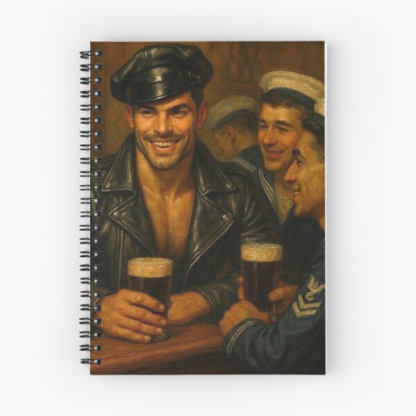Item preview, 1940's London Tom of Finland Tribute - All The Sailors Love A Biker - Gay Leather Daddy designed and sold by ItsAKinkThing.