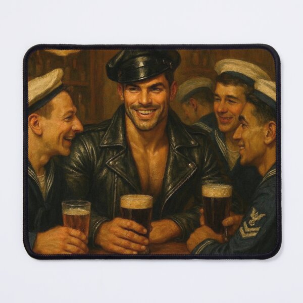 Item preview, 1940's London Tom of Finland Tribute - All The Sailors Love A Biker - Gay Leather Daddy designed and sold by ItsAKinkThing.