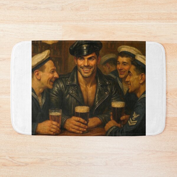 Item preview, 1940's London Tom of Finland Tribute - All The Sailors Love A Biker - Gay Leather Daddy designed and sold by ItsAKinkThing.