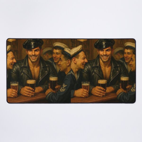 Item preview, 1940's London Tom of Finland Tribute - All The Sailors Love A Biker - Gay Leather Daddy designed and sold by ItsAKinkThing.