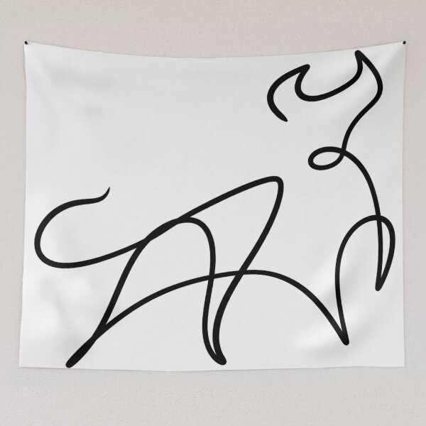 Item preview, Minimalist One Line Bull Art - Taurus Zodiac Sign Aesthetic designed and sold by LYAN-STORE.