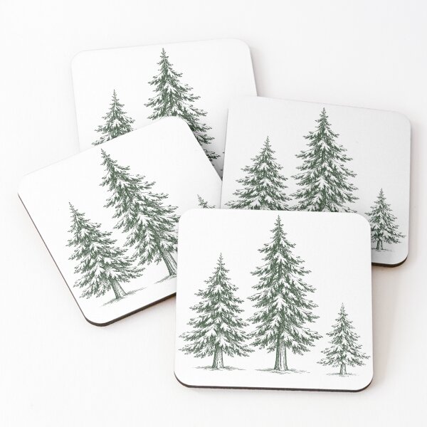 Item preview, Evergreen Trio: Minimalist Pine Tree Forest Illustration designed and sold by 63Hotpeppers.
