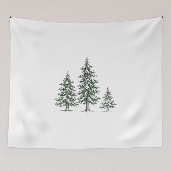 Item preview, Evergreen Trio: Minimalist Pine Tree Forest Illustration designed and sold by 63Hotpeppers.