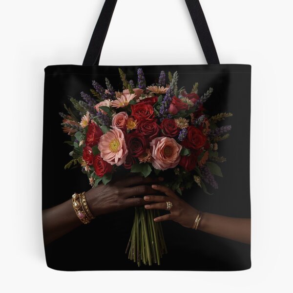 Item preview, Grandmother and Grandchild Hands Holding Flowers | Black Family Bouquet Botanical Art | Generational Love Floral Print T-Shirt designed and sold by Desolaa_Arts.