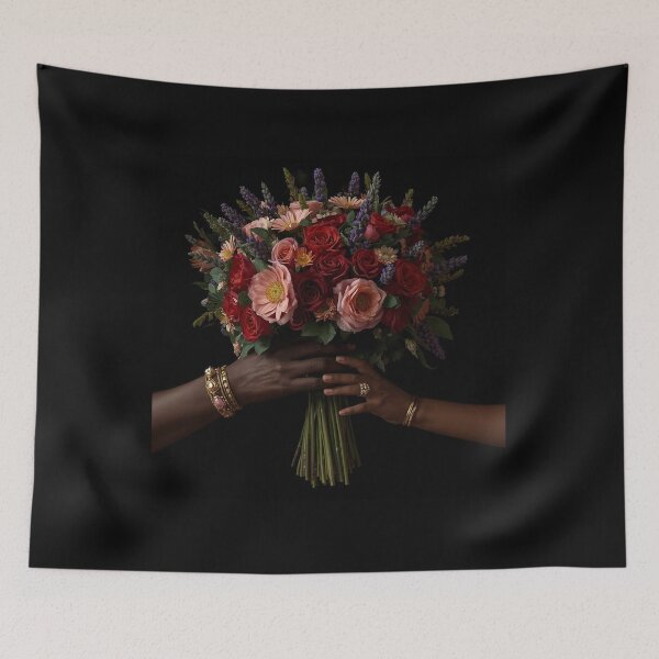 Item preview, Grandmother and Grandchild Hands Holding Flowers | Black Family Bouquet Botanical Art | Generational Love Floral Print T-Shirt designed and sold by Desolaa_Arts.