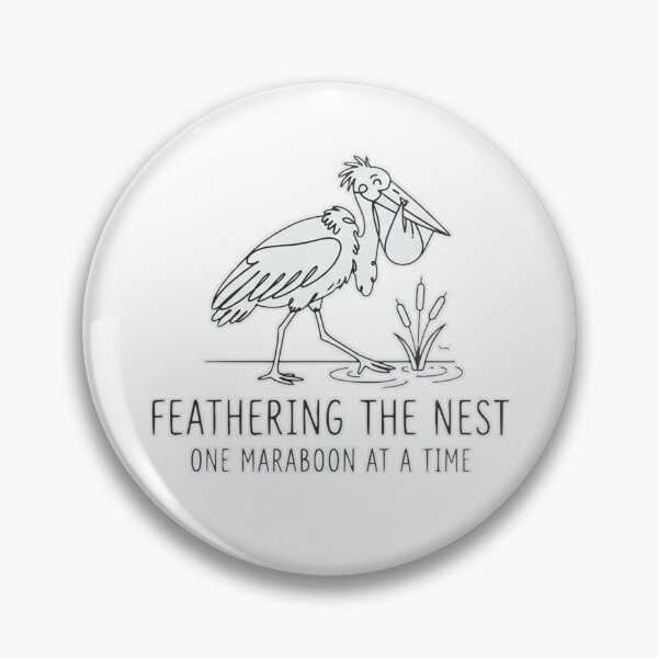 Item preview, Feathering The Nest Funny Marabou Stork Line Art designed and sold by Yellowriversss.