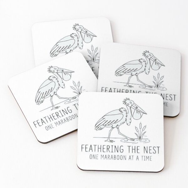 Item preview, Feathering The Nest Funny Marabou Stork Line Art designed and sold by Yellowriversss.