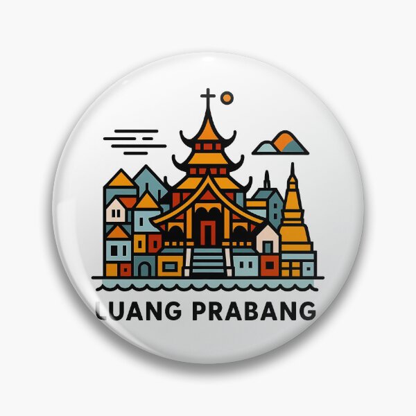 Item preview, Luang Prabang Laos Travel Poster - Abstract Buddhist Temple Art designed and sold by OzzFrequency.
