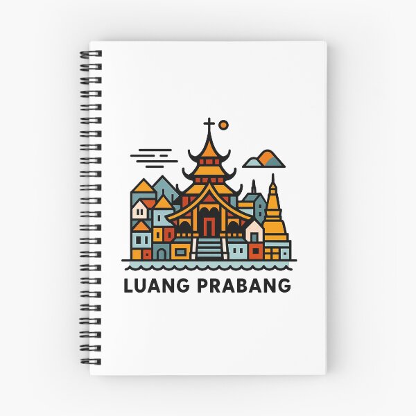 Item preview, Luang Prabang Laos Travel Poster - Abstract Buddhist Temple Art designed and sold by OzzFrequency.