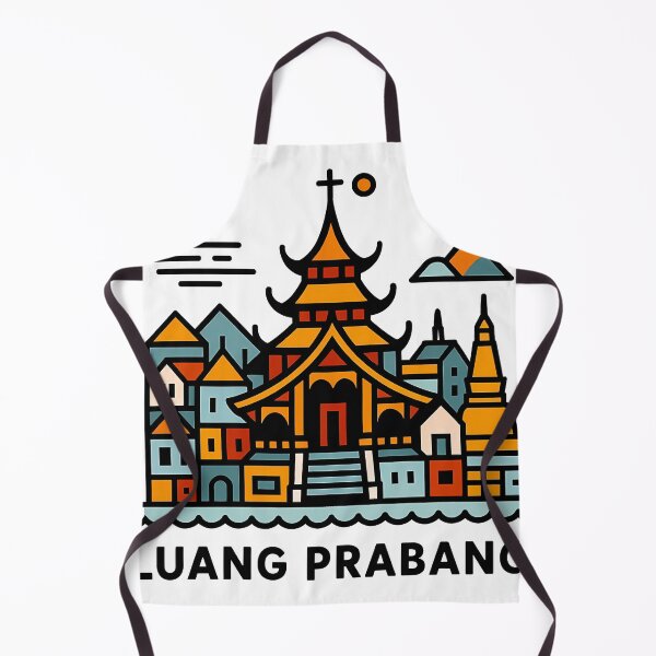 Item preview, Luang Prabang Laos Travel Poster - Abstract Buddhist Temple Art designed and sold by OzzFrequency.