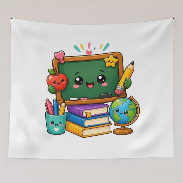 Item preview, Cute Kawaii Classroom Chalkboard Sticker for Teachers & Students designed and sold by Pixanova.
