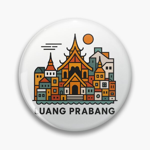 Item preview, Luang Prabang Laos Travel Poster - Abstract Buddhist Temple Art designed and sold by OzzFrequency.