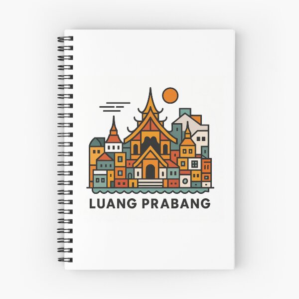 Item preview, Luang Prabang Laos Travel Poster - Abstract Buddhist Temple Art designed and sold by OzzFrequency.