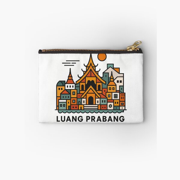 Item preview, Luang Prabang Laos Travel Poster - Abstract Buddhist Temple Art designed and sold by OzzFrequency.
