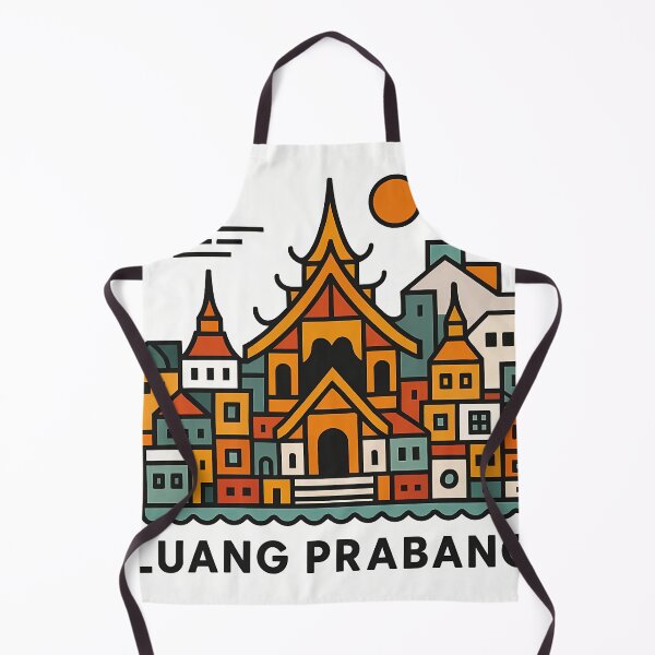 Item preview, Luang Prabang Laos Travel Poster - Abstract Buddhist Temple Art designed and sold by OzzFrequency.
