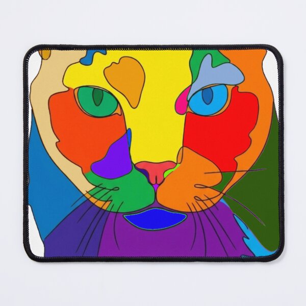 Item preview, Rainbow Mosaic Feline Pop Art Portrait designed and sold by Komatoya.
