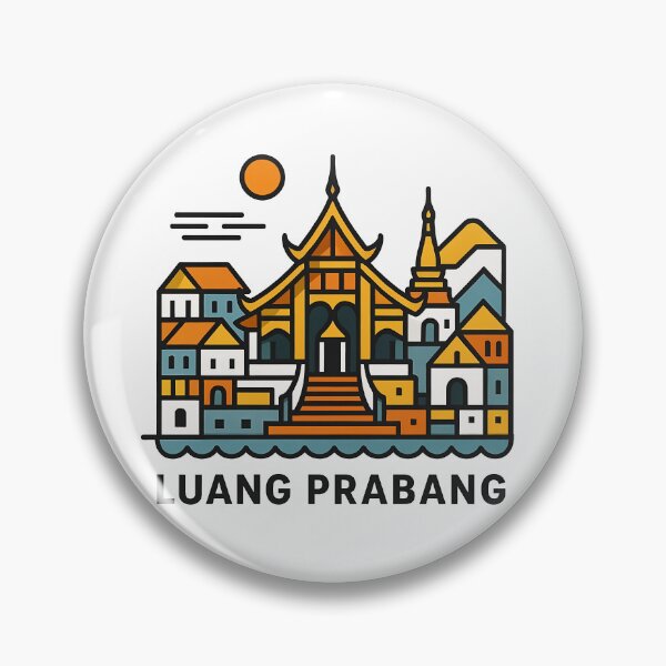 Item preview, Luang Prabang Laos Travel Poster - Abstract Buddhist Temple Art designed and sold by OzzFrequency.