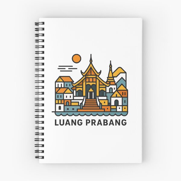 Item preview, Luang Prabang Laos Travel Poster - Abstract Buddhist Temple Art designed and sold by OzzFrequency.