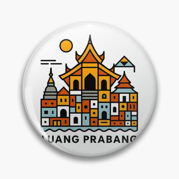 Item preview, Luang Prabang Laos Travel Poster - Abstract Buddhist Temple Art designed and sold by OzzFrequency.