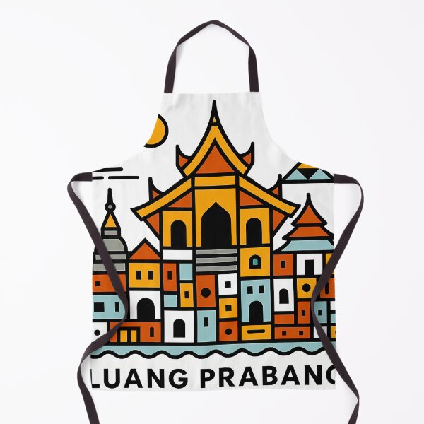 Item preview, Luang Prabang Laos Travel Poster - Abstract Buddhist Temple Art designed and sold by OzzFrequency.
