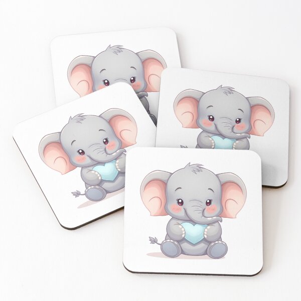 Item preview, Kawaii Baby Elephant Sending Love – Pastel Animal Sticker designed and sold by DigitfanStudio.