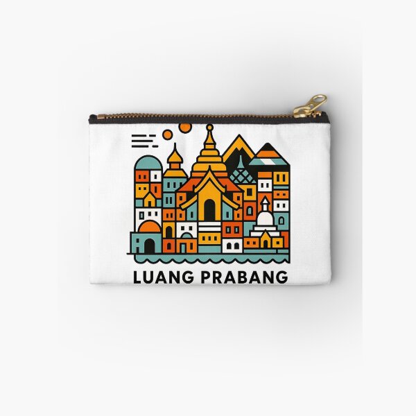 Item preview, Luang Prabang Laos Travel Poster - Abstract Buddhist Temple Art designed and sold by OzzFrequency.