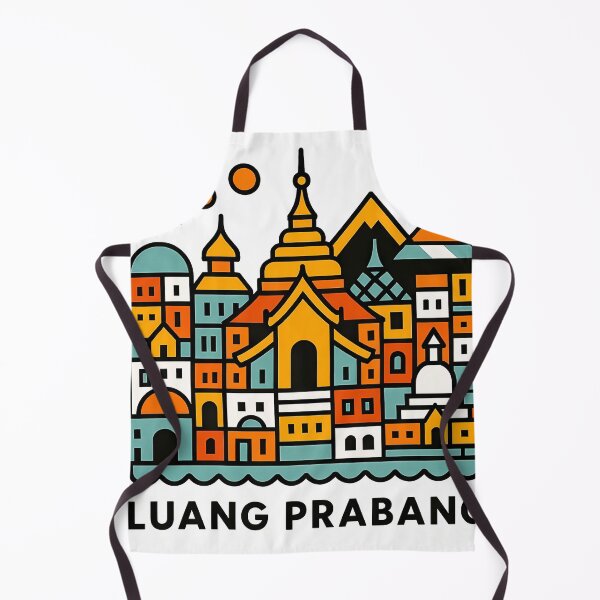 Item preview, Luang Prabang Laos Travel Poster - Abstract Buddhist Temple Art designed and sold by OzzFrequency.