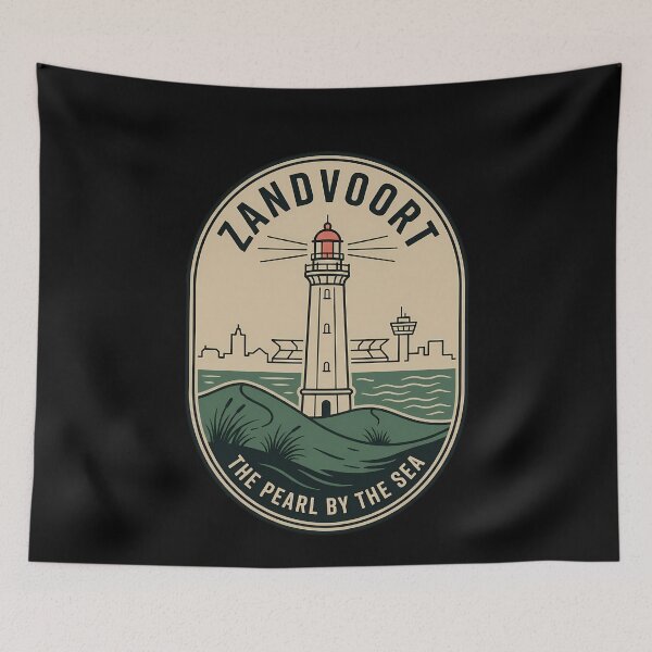 Item preview, Zandvoort Netherlands Vintage Travel Emblem Lighthouse designed and sold by k3rstman1.