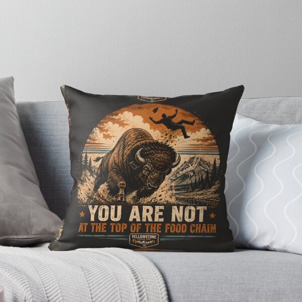 Item preview, You Are Not at the Top of the Food Chain | Charging Bison Vintage National Park T-Shirt designed and sold by SergioMiklos.