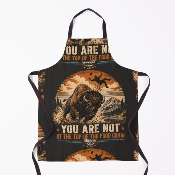 Item preview, You Are Not at the Top of the Food Chain | Charging Bison Vintage National Park T-Shirt designed and sold by SergioMiklos.