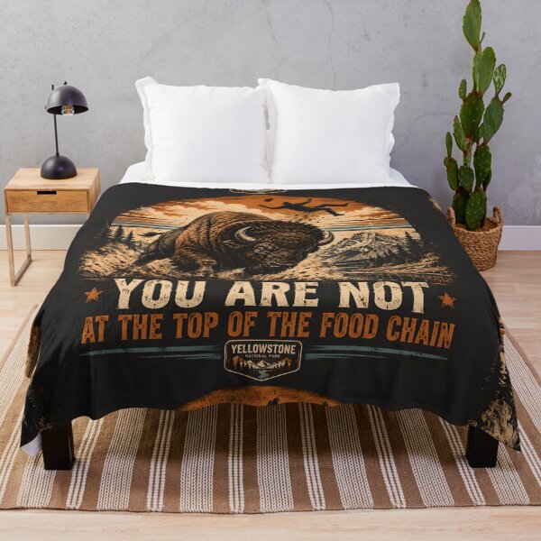 Item preview, You Are Not at the Top of the Food Chain | Charging Bison Vintage National Park T-Shirt designed and sold by SergioMiklos.
