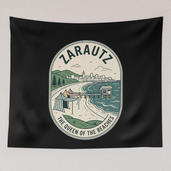 Item preview, Zarautz Spain Queen of Beaches Vintage Travel Emblem designed and sold by k3rstman1.