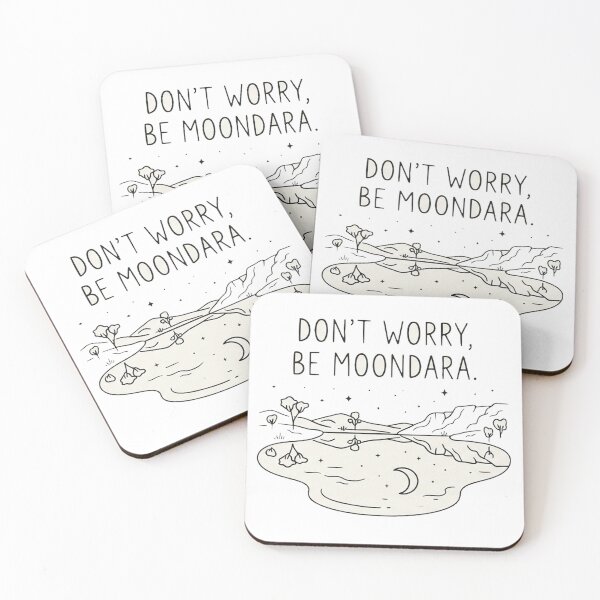 Item preview, Don't Worry Be Moondara Night Lake Line Art Minimalist Style designed and sold by Yellowriversss.