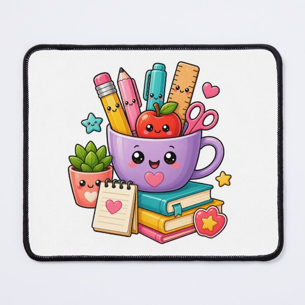 Item preview, Cute Teacher Coffee Mug Sticker with Kawaii School Supplies designed and sold by Pixanova.
