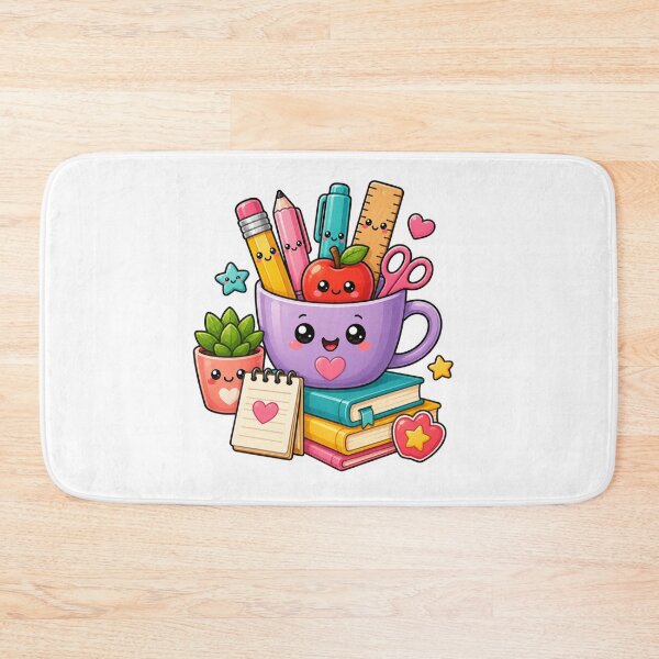 Item preview, Cute Teacher Coffee Mug Sticker with Kawaii School Supplies designed and sold by Pixanova.