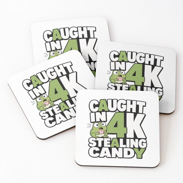 Item preview, Funny Frog Halloween Sticker | Caught In 4K Stealing Candy | Trick or Treat Meme designed and sold by Moss & Mellow.