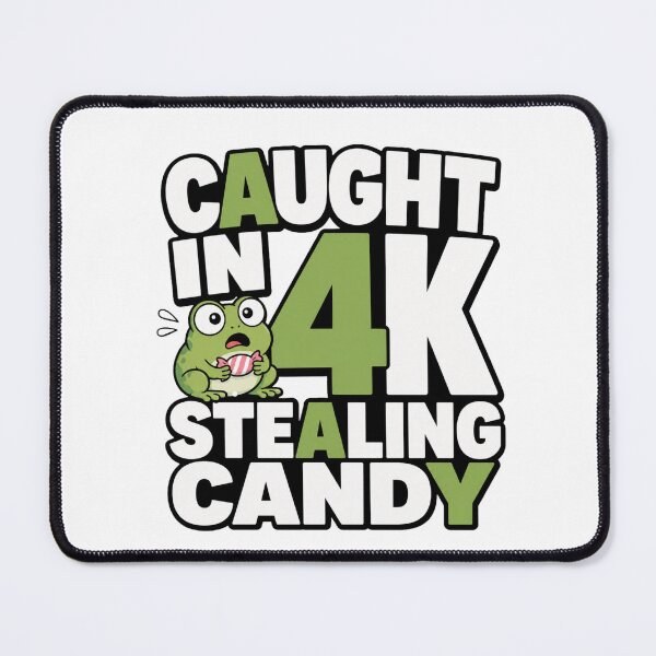 Item preview, Funny Frog Halloween Sticker | Caught In 4K Stealing Candy | Trick or Treat Meme designed and sold by Moss & Mellow.
