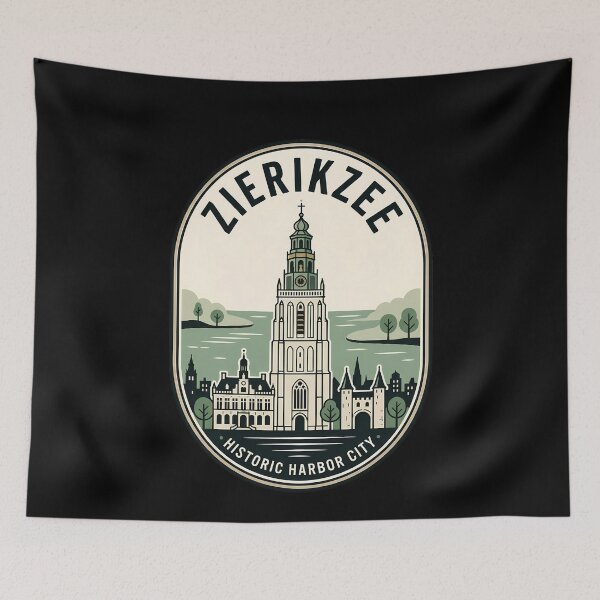 Item preview, Zierikzee Netherlands Vintage Travel Emblem Harbor City designed and sold by k3rstman1.