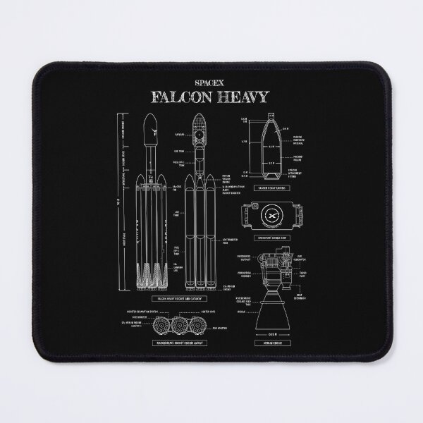 Item preview, SpaceX: Falcon Heavy (White Stencil-No Background) Vertical designed and sold by BGALAXY.