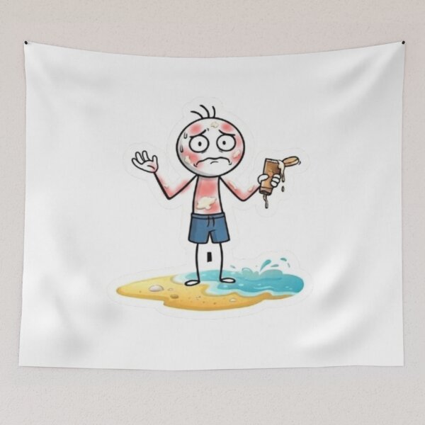 Item preview, Oops Murphy - Summer Beach Fail - Sunscreen Struggle - Funny Character Graphic designed and sold by oopsmurphy.